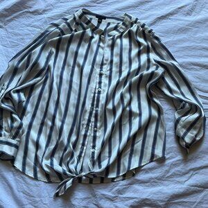 Ann Taylor collarless rayon blouse